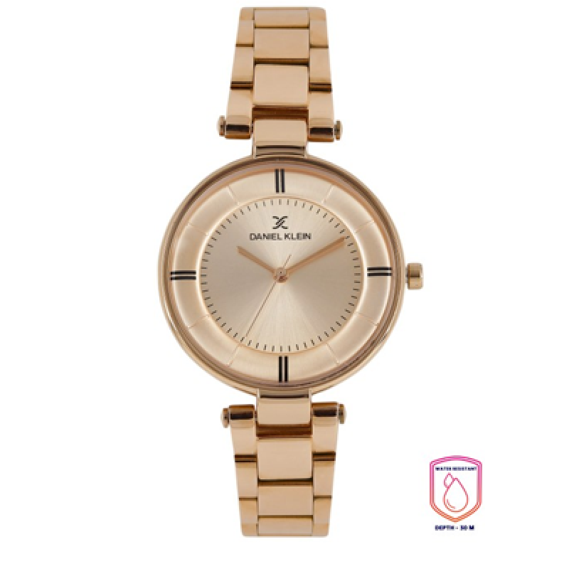 Women Rose Gold Analogue Watch DK11467-3